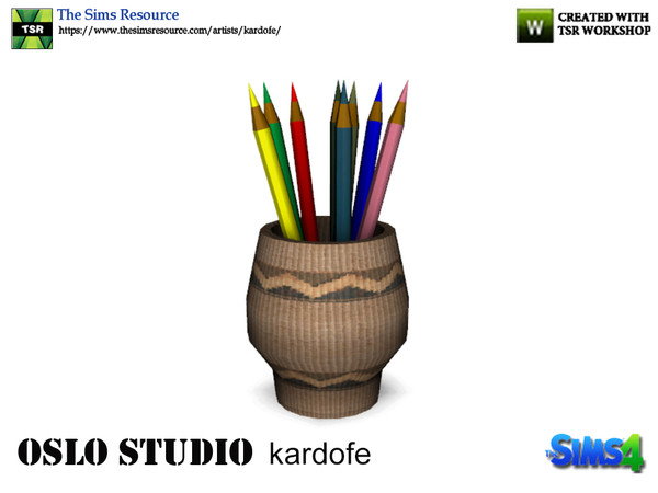 Sims 4 — kardofe_Oslo Studio_Pencils by kardofe — Little basket with many colored pencils 