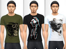 Sims 4 — Ride Or Die Tee by darlingNikki3 — A set of 3 graphic tees featuring skulls