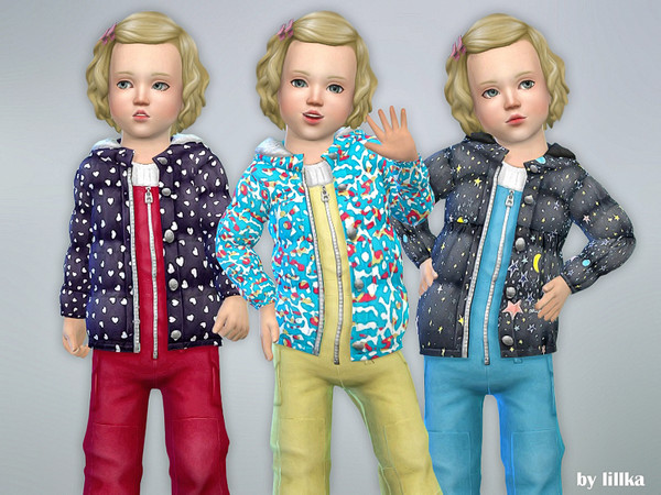 Sims 4 — Winter Overall for Toddler [NEEDS SEASONS] by lillka — Winter Overall for Toddler New item / 3 styles YOU NEED
