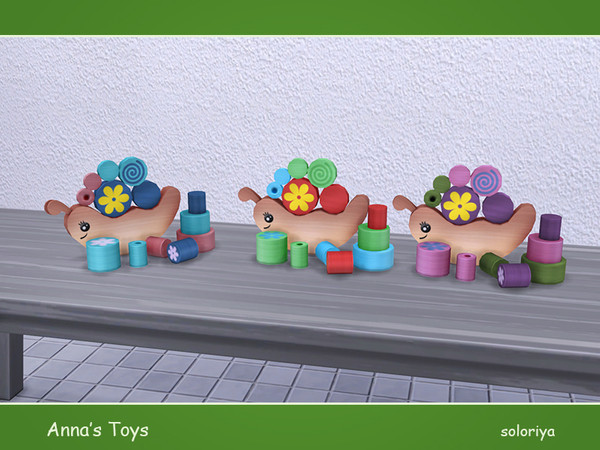 Sims 4 — Anna's Toys. Snail by soloriya — Decorative snail with cylindres in one mesh. Part of Anna's Toys set. 3 color