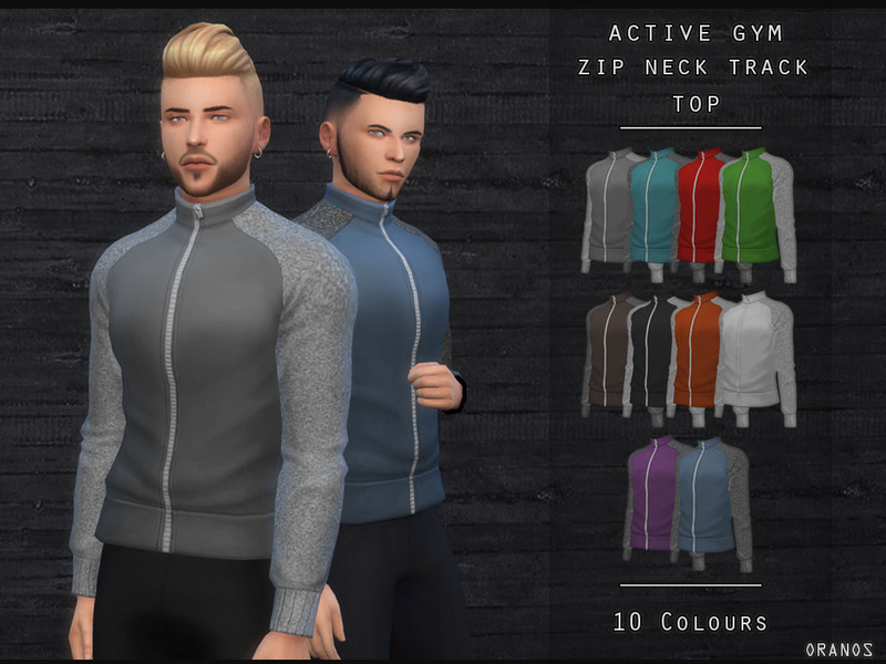 The Sims Resource - Active Gym Zip Neck Track Top