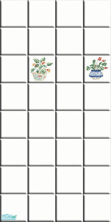 Sims 2 — Potted Bathroom - Individual Item by Lorah — Red, yellow, blue flowers in matching pots to help brighten your