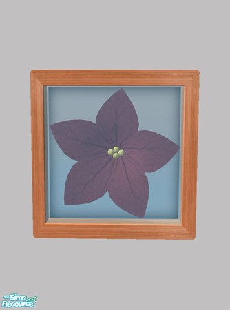 Sims 2 — Nature's Art - Flower 01 by Shakeshaft — Part of a set of wall mounted Flower and Leaf relief art, set includes
