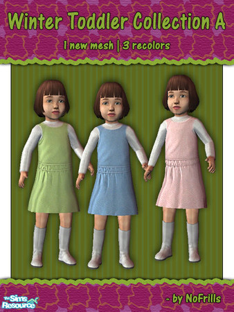 Sims 2 — Winter Toddler Collection A by NoFrills — A set of toddler for your lovely little Sims. Sweater,jumper and