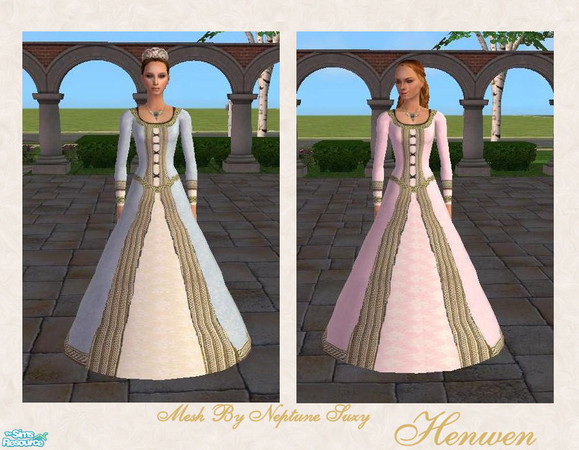 Sims 2 — Medieval Cinderella Gowns by Henwen — *NEEDS MESH* Two gowns fit for Cinderella. Mesh at TS2 Creations by