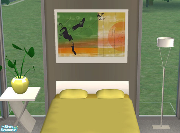 Sims 2 — Celeste Painting Football by Simtrish — Nice football (or soccer) painting.