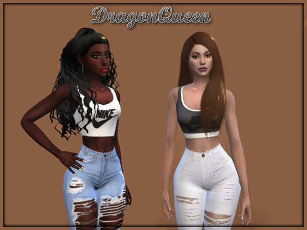 Sims 4 — Nike Sports Bra by DragonQueen0 — Name- Nike Sports Bra Swatches- Two Swatches white and black 