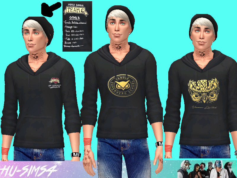 Sims 4 The Sims Resource | Vanoss Gaming Male Hoodie by TSR Creator