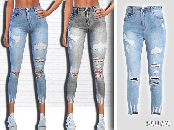 The Sims Resource - New Style Ripped Authentic Jeans