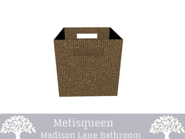 Sims 4 — Madison Lane Basket by metisqueen2 — Lovely wicker basket to hold all of your rolled up bath towels. One variant