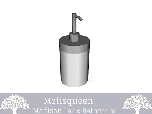 Sims 4 — Madison Lane Soap Dispenser by metisqueen2 — Decorative white and silver soap dispenser. One variant only.