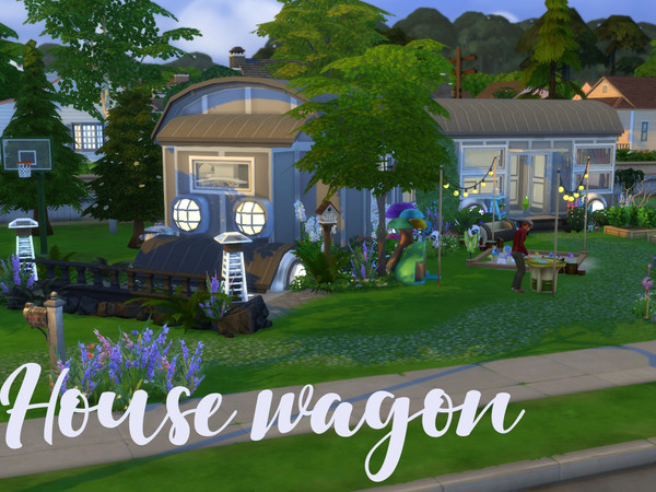 Sims 4 —  house wagon (no cc)  by Swons_and_SharkS_privat_page — House for a family of 4 people, everything is there, but