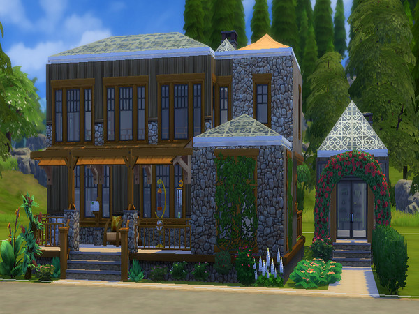 Sims 4 — House Epoque by patriatria2 — This house is beautiful and local, with touches of wood, includes patio, garden