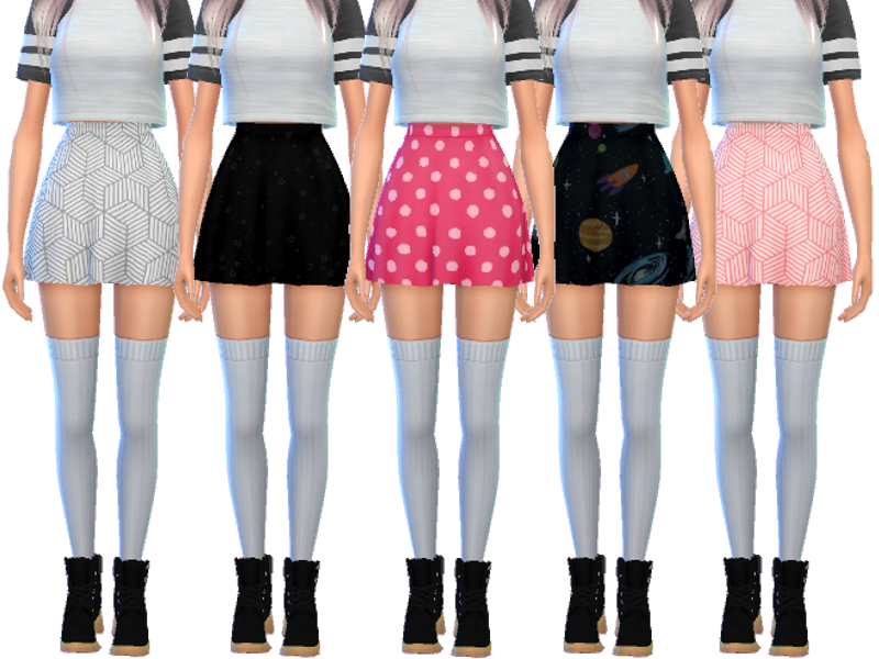 The Sims Resource - Snazzy Skater Skirts - Mesh Needed