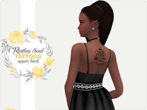 Sims 4 — Restless Soul: Upper Back Tattoos 2 by Nords — A set of 8 upper back tattoos. ---------------- Info