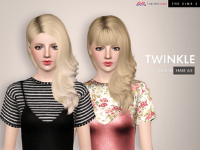 Sims 3 — Twinkle ( Hair 65 Set ) by TsminhSims — Two version: without and with bang - S3Hair - New meshes - All LODs -