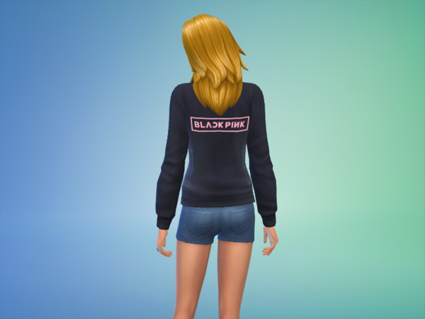 Sims 4 — BlackPink Hoodie Logo by NelGael — Just a Hoodie with the BlackPink logo, this is my first upload hope you like