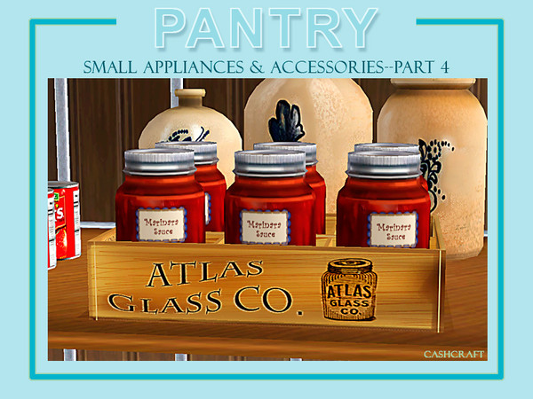 Sims 3 — Pantry Jars of Canned Marinara Sauce by Cashcraft — Glass jars of freshly grown, organic and seasonal veggies