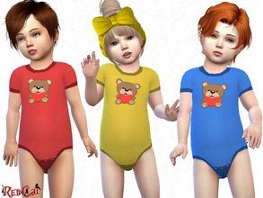 Sims 4 — Unisex Bear Bodysuit for Toddlers by RedCat — - 13 Different Colors - Unisex - Everyday and sleepwear