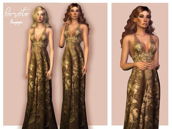 Sims 4 — Loreto by laupipi2 — Valentino inspired dress! Enjoy!!