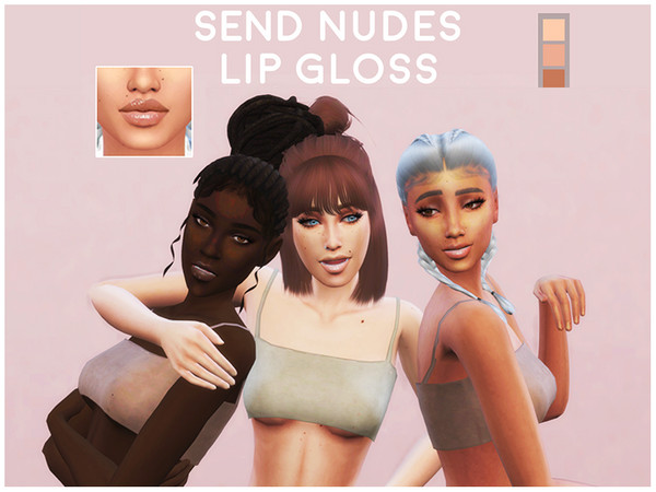Sims 4 — NEAUTRAL SKINTONE LIP GLOSS by MorbidCC — 5 SHADES CUSTOM THUMBNAIL 