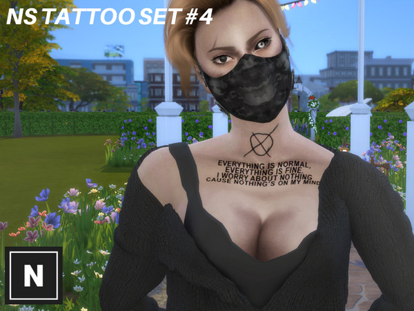 Sims 4 — NS Tattoo set #4 - Marble Hornets set by networksims — Includes 10 tattoos; Neck: Operator/proxy symbol Arm: