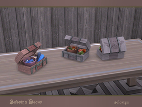 Sims 4 — Sabrina Decor. Box with Crystals by soloriya — Box with magic crystals and decorative candle. Part of Sabrina