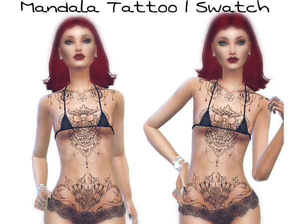 Sims 4 — Mandala_Tattoo by KittysNerdCorner — 1 Swatch Works with all Skins