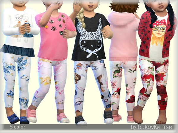 The Sims Resource - Toddler Girls Mixed Leggings
