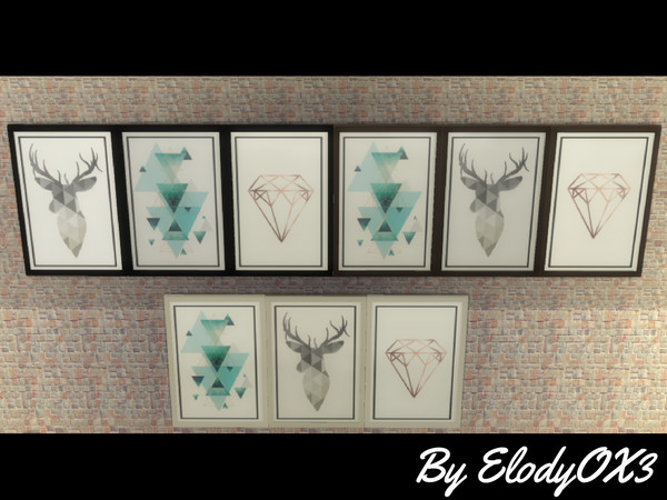 Sims 4 — Painting Scandinave 1 2 3-REQUIRES DINE OUT by ElodyOX3 — Hello simmers ! Here's 3 minimalist paintings. With 3