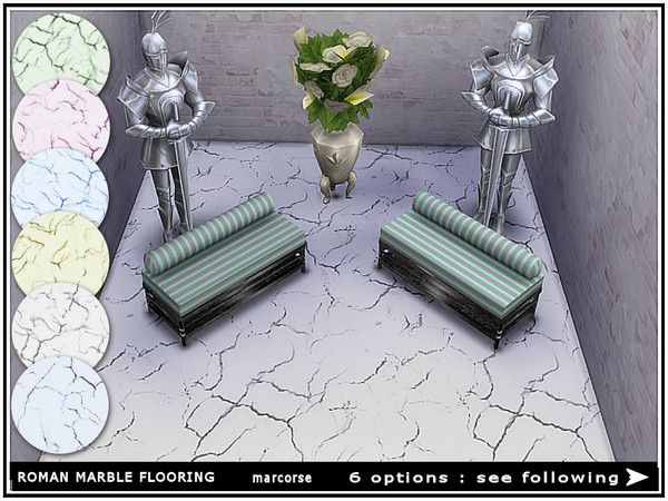 Sims 4 — Roman Marble Flooring_marcorse by marcorse — Continuous marble flooring [not tiles] in the ancient Roman style .