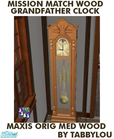 Sims 2 — TL - MM Grandfather Clock Orig Medium by TabbyLou — Maxis Original Medium wood recolor of Grandfather Clock to
