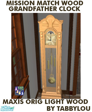 Sims 2 — TL - MM Grandfather Clock Orig Light by TabbyLou — Maxis Original Light wood recolor of Grandfather Clock to