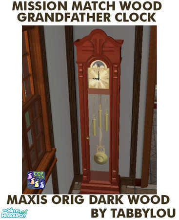 Sims 2 — TL - MM Grandfather Clock Orig Dark by TabbyLou — Maxis Original Dark wood recolor of Grandfather Clock to match