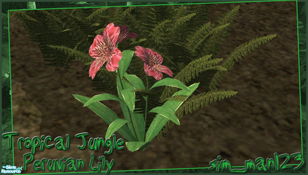 Sims 2 — Tropical Jungle - Peruvian Lilies by sim_man123 — New plant mesh, Peruvian Lilies. Will appear to 'grow' as a