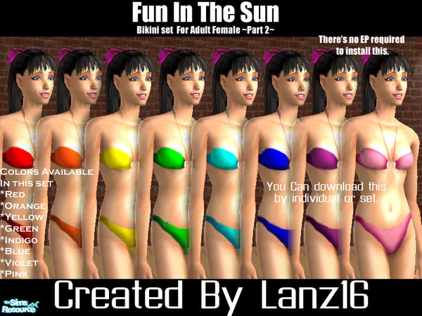 Sims 2 — Fun In The Sun Bikini Part 2 ~SET~ by Lanz16 — The complete edition of Fun In The Sun Bikini part 2!