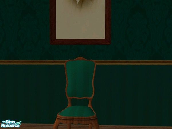 Sims 2 — Victorian Study - Study chair by fizz bomb — Dark green striped chair to match items from my Victorian formal