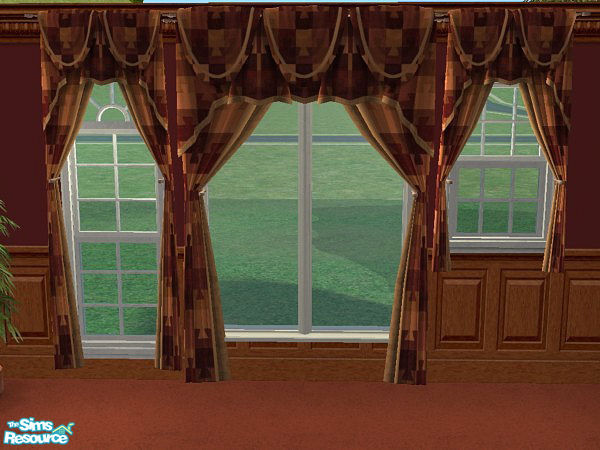 Sims 2 — Puzzle Bedroom - Drapes by hatshepsut — Part of the Puzzle bedroom set.