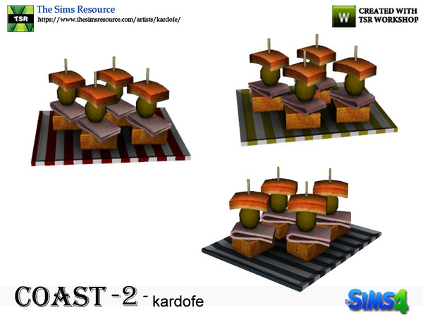 Sims 4 — kardofe_Coast_Appetizers by kardofe — Plate with rich appetizers, three color options 