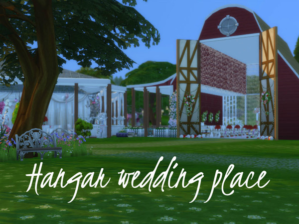 Sims 4 — Hangar wedding place (no cc) by Swons_and_SharkS_privat_page — Love nature and horses? This place is well suited