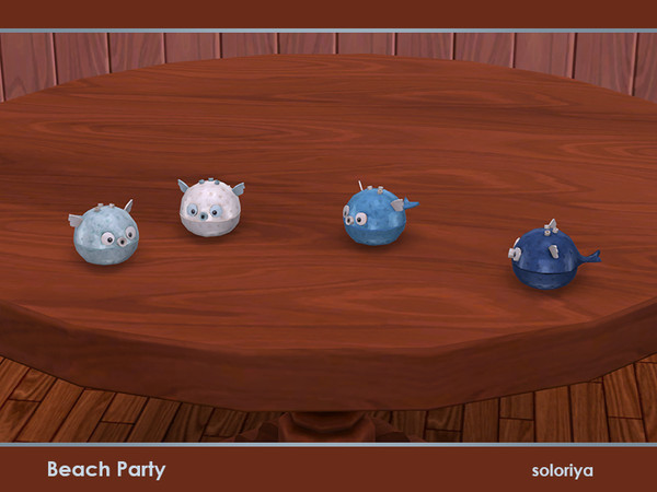 Sims 4 — Beach Party. Salt Shaker by soloriya — Decorative fish, salt shaker. Part of Beach Party set. 4 color