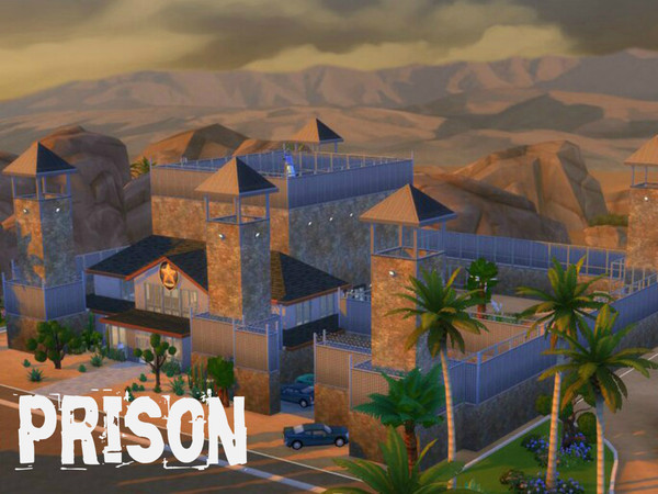 Sims 4 — Prison (no cc) by Swons_and_SharkS_privat_page — Station can also be used for police profession. There are cells