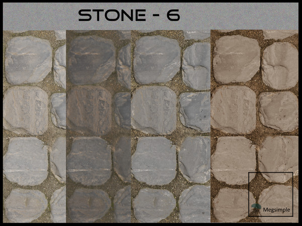 Sims 4 — Stone Floors 6 by megsimple2 — Cobble stones inlaid in concrete 4 colors choices enjoy
