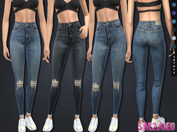 The Sims Resource - 357 - Ripped Skinny Jeans