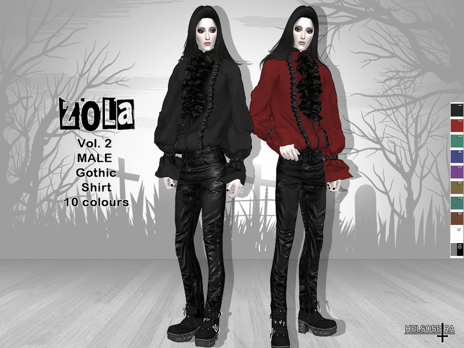 The Sims Resource - ZOLA - Vol.2 - Gothic Male Shirt