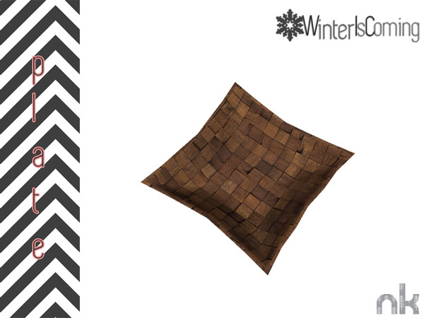 Sims 4 — Nikadema Wic Plate by nikadema — Winter Is Coming Living Room Plate Made in shiny metal and wood
