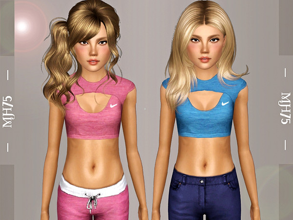 Sims 3 — S3 Be True Top [Teen]  by Margeh-75 — Some cute athletic tops for teens cas /launcher thumbnail recolourable