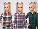 Sims 4 — Kids Tartan Shirts by SweetDreamsZzzzz — Set of 3 Tartan shirts for kids everyday wear Hair from