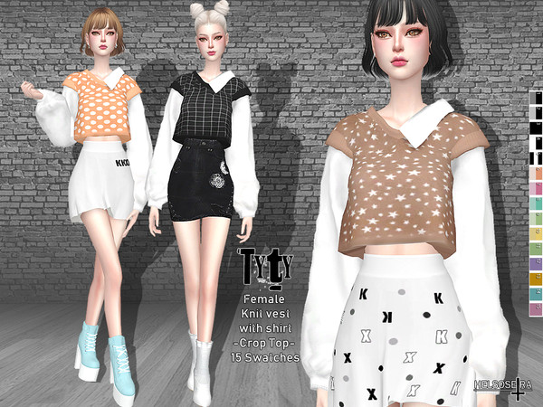 The Sims Resource - TYTY - Knit Vest with Shirt - Top
