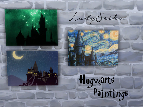 Sims 4 — Hogwarts Paintings by LadySeiko — Hogwarts inspired paintings: - Base game compatible - 3 swatches 